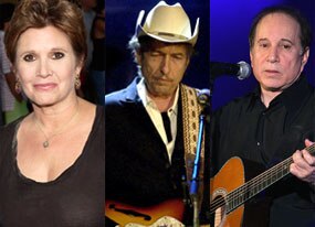 Carrie Fisher, Bob Dylan, Paul Simon