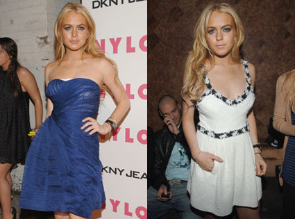 Lindsay Lohan Dress. Lindsay Lohan poses in a