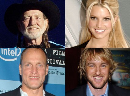Willie Nelson, Jessica Simpson, Woody Harrelson, Owen Wilson