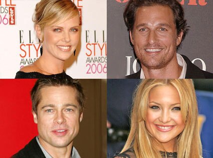 Charlize Theron, Matthew McConaughey, Brad Pitt, Kate Hudson