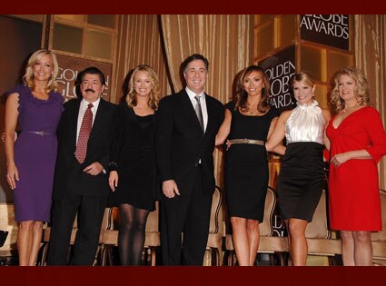 Lara Spencer, Brooke Anderson, Jim Moret, Giuliana Rancic, Dayna Devon, Mary Hart, Jorge Camara, Golden Globes