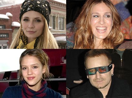 Mischa Barton, Sarah jessica Parker, Jessica Alba, Bono