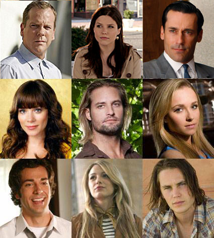 Kiefer Sutherland (24), Sophia Bush (One Tree Hill), Jon Hamm (Mad Men), Anna Friel (Pushing Daisies), Josh Holloway (Lost), Hayden Panettiere (Heroes), Zachary Levi (Chuck), Blake Lively (Gossip Girl), Taylor Kitsch (Friday Night Lights)