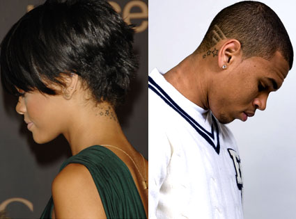 rihanna and chris brown. but Chris Brown is holed