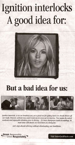 Lindsay Lohan, Interlock Ignition Ad Lindsay Lohan, Interlock Ignition Ad