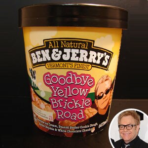 Ben & Jerry's Goodbye Yellow Brickle Road Ice Cream, Elton John