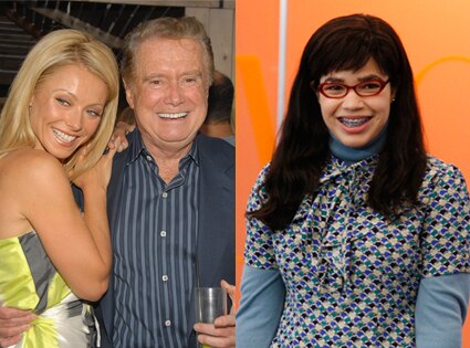 Kelly Ripa, Regis Philbin, America Ferrera in Ugly Betty