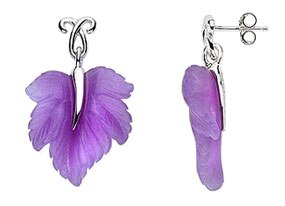 Sterling Silver Purple Jade Earrings