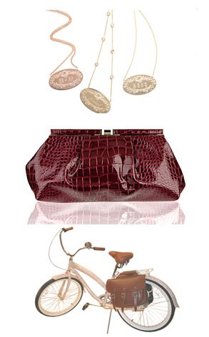 Garland Collection's Large Signature Pendant, Cynthia Rowley's Limited Edition Beach Cruiser, For Love 21 Clutch