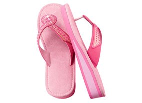 Breast Cancer Rhinestone Flip- Flops