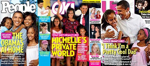 Barack Obama, Michelle Obama, Malia Obama, Sasha Obama, People Magazine, OK! Magazine, Us Weekly