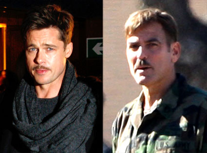 brad pitt george clooney. George Clooney and Brad Pitt: They make movies together, promote good causes 