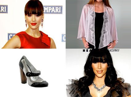 Jessica Alba, Two Lips Black and Gray Bootie, Elizabeth and James Shrug, Kim Kardashian