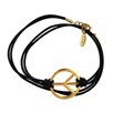 Ettika Peace Sign Wrap Leather Bracelet