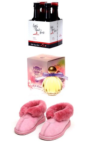 Little Black Dress Merlot, EMU Slippers, Seven Skies Perfume