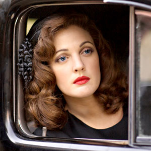 Drew Barrymore Hairstyle on Drew Is Believable As A 40   S Bombshell      Wavy Hair  Red Lips