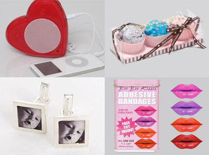 Heart Shaped Speaker, Juicy Couture Cupcake Boy Shorts, Love Charmz Square Photo Cufflinks, Kisses Lips Band Aids, Boo Boo Kisses