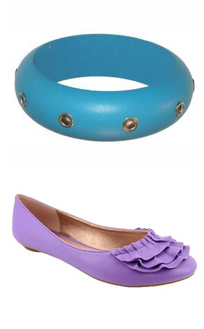 Go Jane Wide Wooden Bangle, Go Jane Ruffle Round Toe Flat
