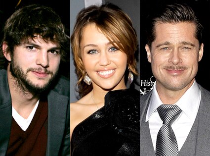 Ashton Kutcher, Miley Cyrus, Brad Pitt