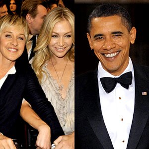 Ellen DeGeneres, Portia De Rossi, Barack Obama