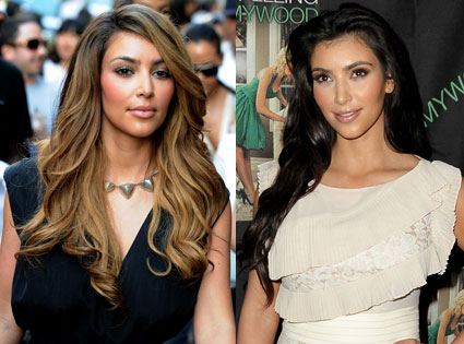 kim kardashian hair color highlights. Kim Kardashian
