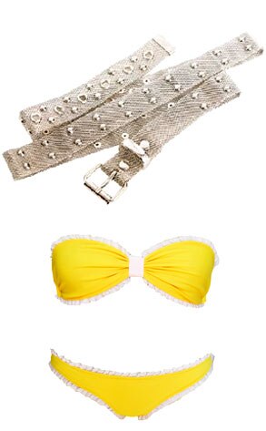 Armani Exchange Mesh Studded Belt, Malibu Bikini