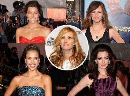 Jessica Biel, Jennifer Garner, Jessica Alba, Anne Hathawy, Julia Roberts