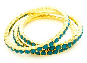 Skinny Gold Crinkle Bangles