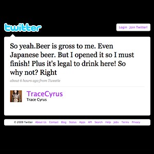 Trace Cyrus Twitter Page