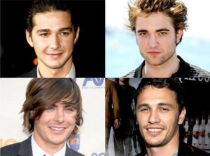 Shia LaBeouf, Robert Pattinson, Zac Efron, James Franco 