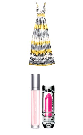 Lucy Love Tie Dye Maxi Dress, The Pink Collection Hot Pink and Clear Lip Duo Set