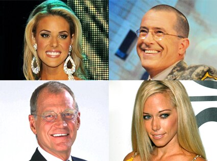 Carrie Prejean, Stephen Colbert, David Letterman, Kendra Wilkinson