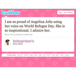 Paris Hilton, Twitter Page