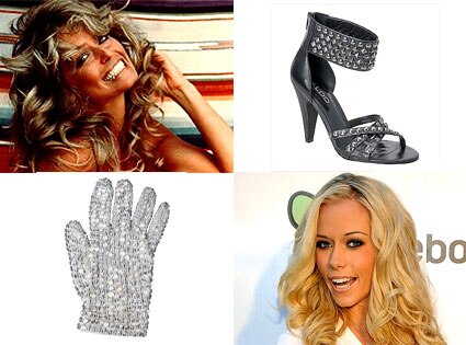 Farrah Fawcett, Aldo Wide Ankle Strap Heels, Michael Jackson's Studded Glove, Kendra Wilkinson