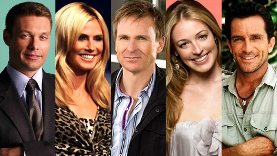 Ryan Seacrest (American Idol), Heidi Klum (Project Runway), Phil Keoghan (The Amazing Race), Cat Deeley (So You Think You Can Dance), Jeff Probst (Survivor)