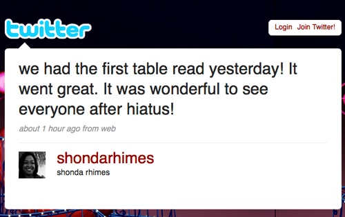 Shonda Rhimes' Twitter Page