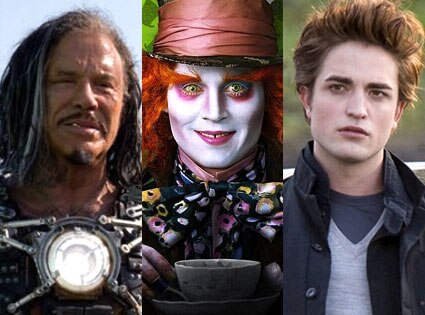 Mickey Rourke (Iron Man 2), Johnny Depp (Alice in Wonderland), Robert Pattinson (Twilight)