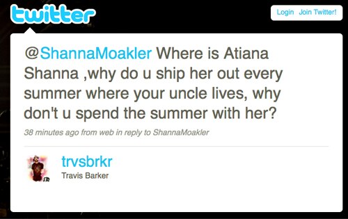 Travis Barker, Shanna Moakler, Twitter
