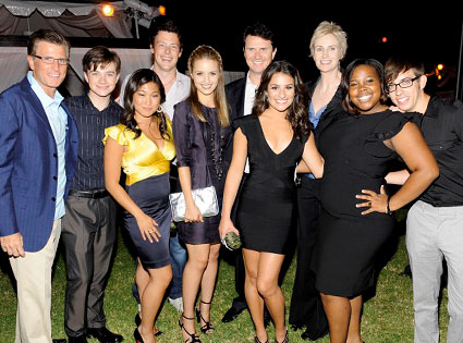 The entire cast of Glee, taking over NYC. Cory Monteith, Chris Colfer, 