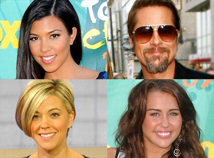 Kourtney Kardashian, Brad Pitt, Kate Gosselin, Miley Cyrus