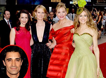Sarah Jessica Parker, Kim Cattrall, Cynthia Nixon, Kristen Davis, Giles Marini