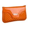 Calvin Klein Liquid Leather Woven Envelope Date Bag in TANGERINE