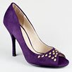 Go Jane Stud Trim Suede Peep Toe Pump