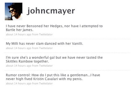 John Mayer, Twitter