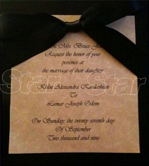 Lamar Odom, Khloe Kardashian, fake wedding invitation