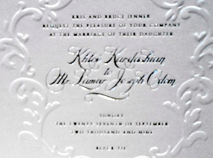 Khloe Kardashian, Lamar Odom, Wedding Invitation