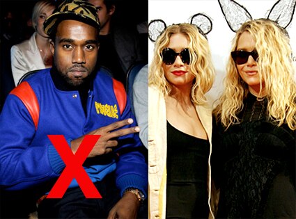 Kanye West, Ashley Olsen, Mary-Kate Olsen