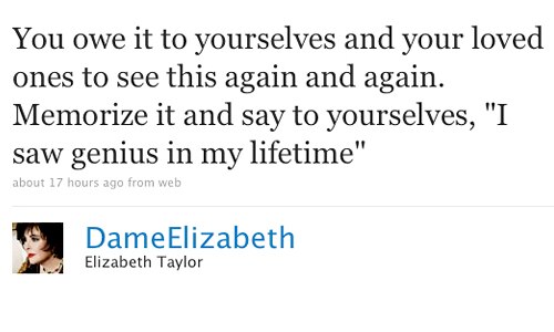 Elizabeth Taylor, Twitter