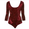 Topshop Red Velvet Bodysuit