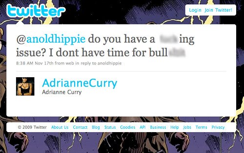 Adrianne Curry, Twitter